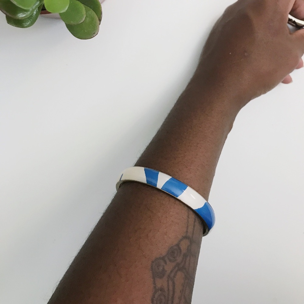 Vintage Blue and White, Gold Bracelet